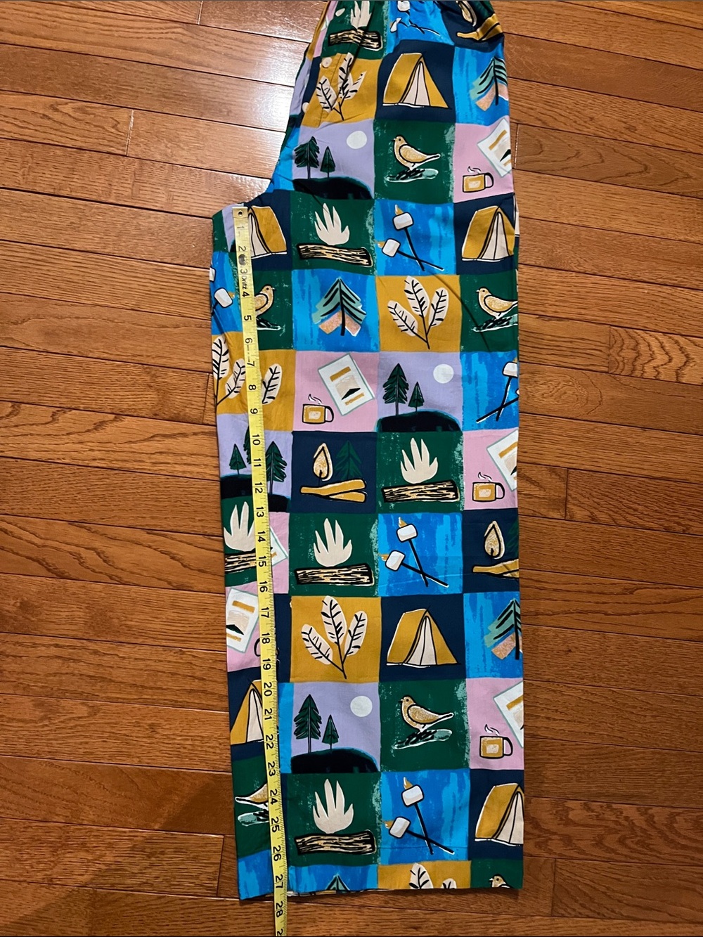 NWT Anthro Lyre Bird Campground Patchwork Print Pants - Picture 10 of 16